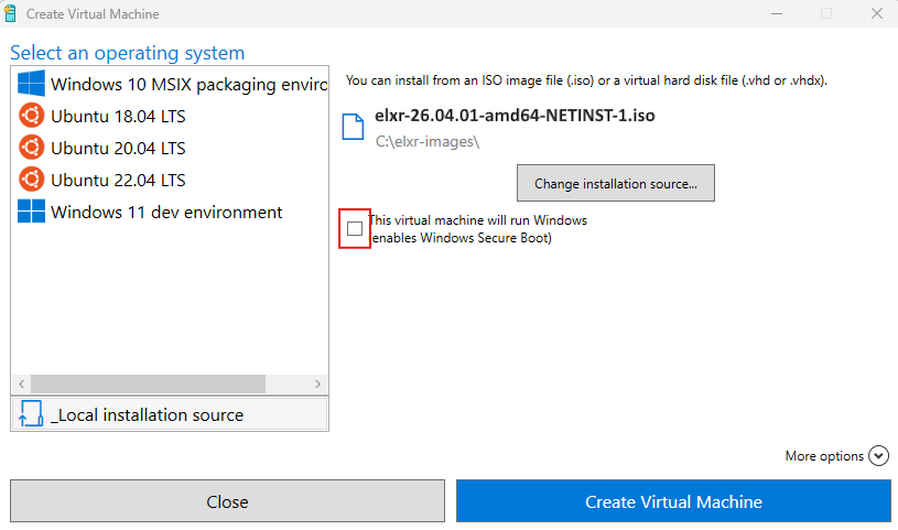 ../../_images/hyperv-quick-create-deselect-secure-boot-option.png